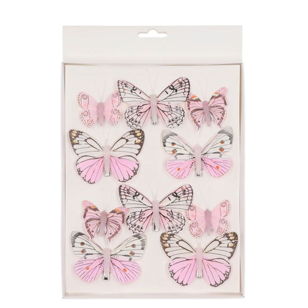 Schmetterling auf clip mix rosa 5-8cm 10ST
