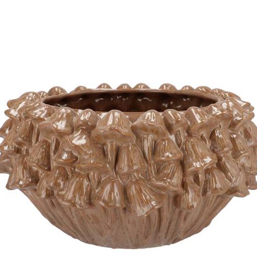 Keramik Schale Milou Pilz sand 25x25x13cm