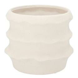 Keramik Übertopf Junia Structure weiss 21x21x18cm