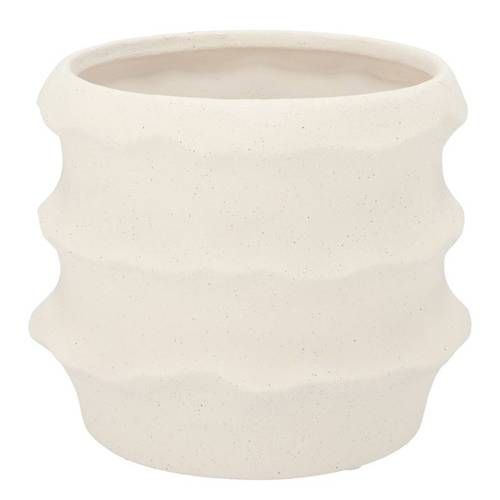 Keramik Übertopf Junia Structure weiss 21x21x18cm