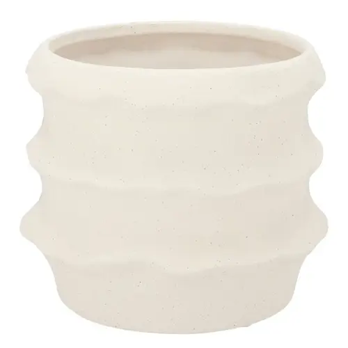 Keramik Übertopf Junia Structure weiss 21x21x18cm