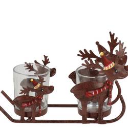Teelichthalter Metall Rentier Katy 20x07x13cm