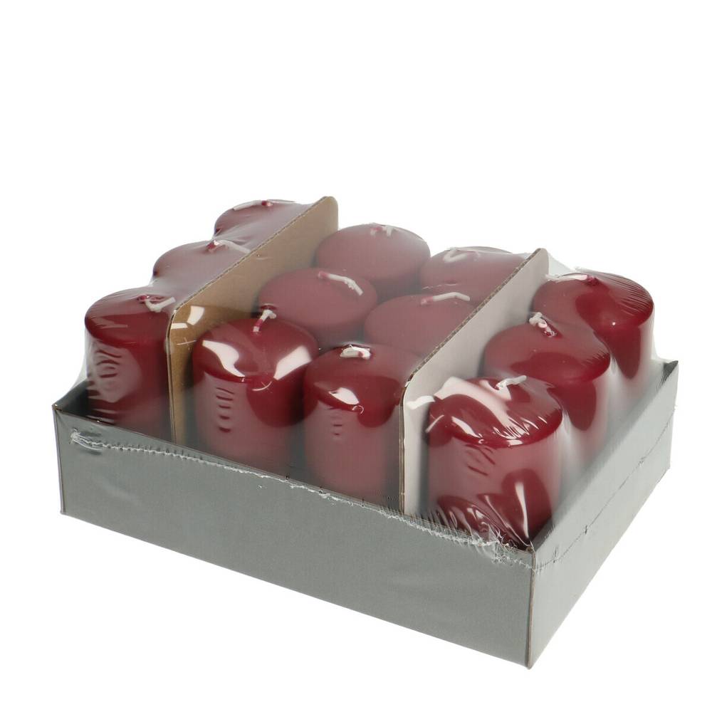 Stumpfkerze Safe weinrot D05cm H10cm 25H