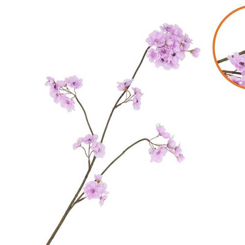 Seiden Kirschblüte hell lila L85cm