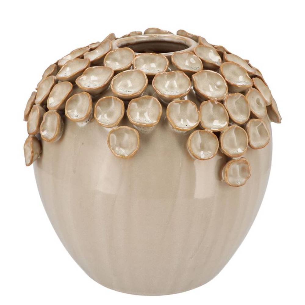 Keramik Vase Nancy Blumen creme 27x27x26cm