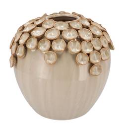 Keramik Vase Nancy Blumen creme 27x27x26cm