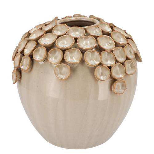 Keramik Vase Nancy Blumen creme 27x27x26cm
