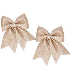 Schleife Cozy Shine champagner 19x24cm x2