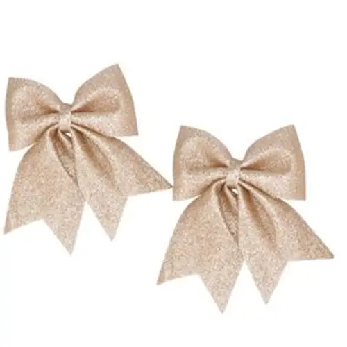 Schleife Cozy Shine champagner 19x24cm x2