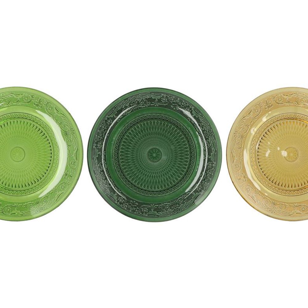 Glas Teller Dayah grün mix D29cm H02cm