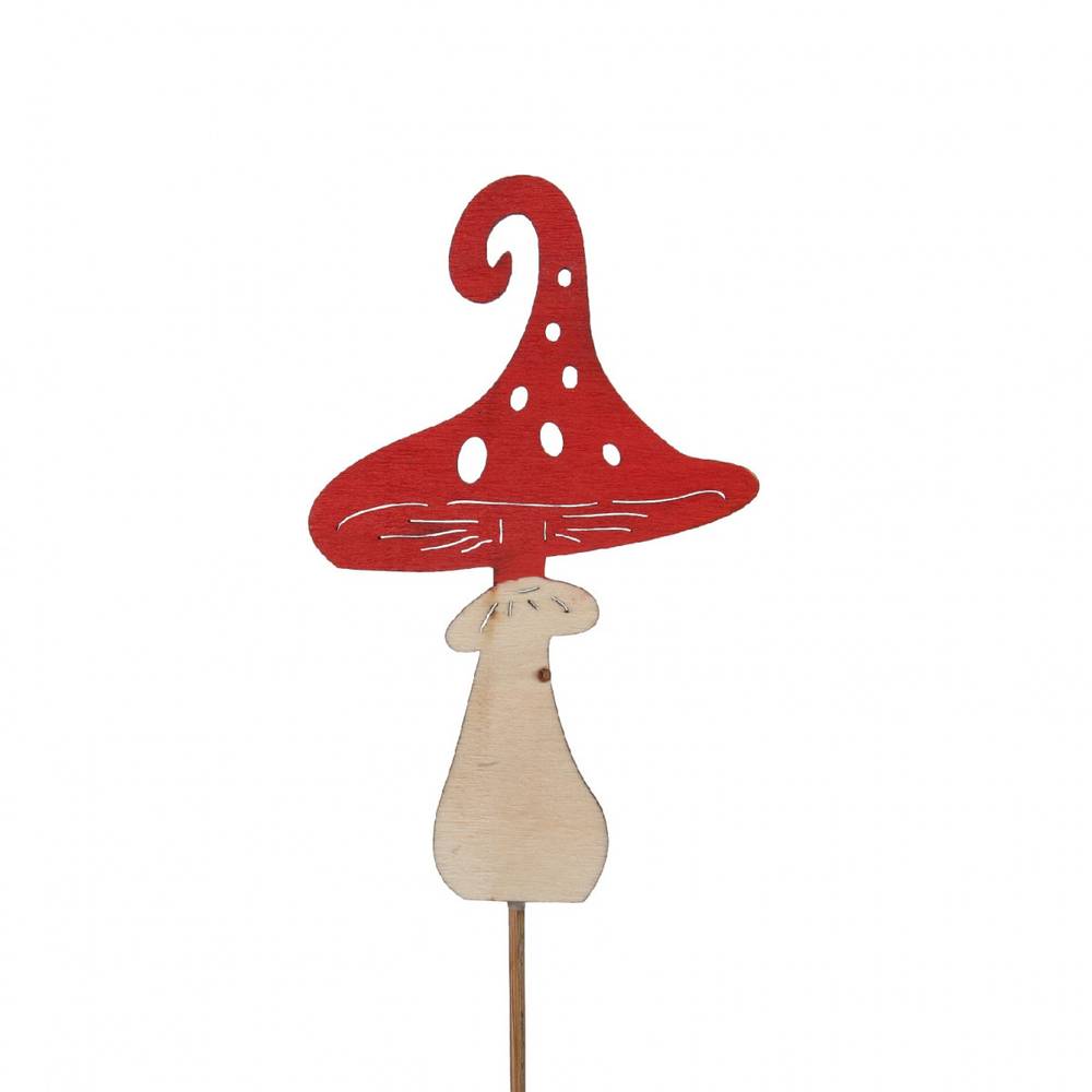 Pilz auf Stab rot D07cm L20cm