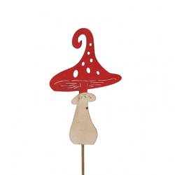 Pilz auf Stab rot D07cm L20cm