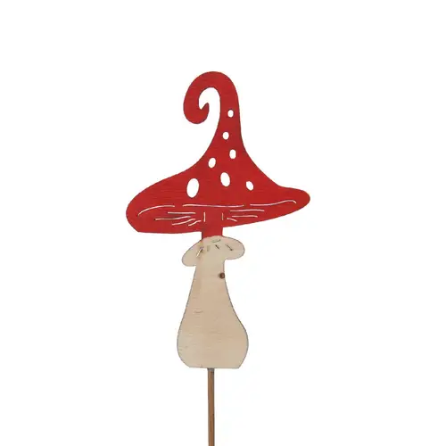 Pilz auf Stab rot D07cm L20cm