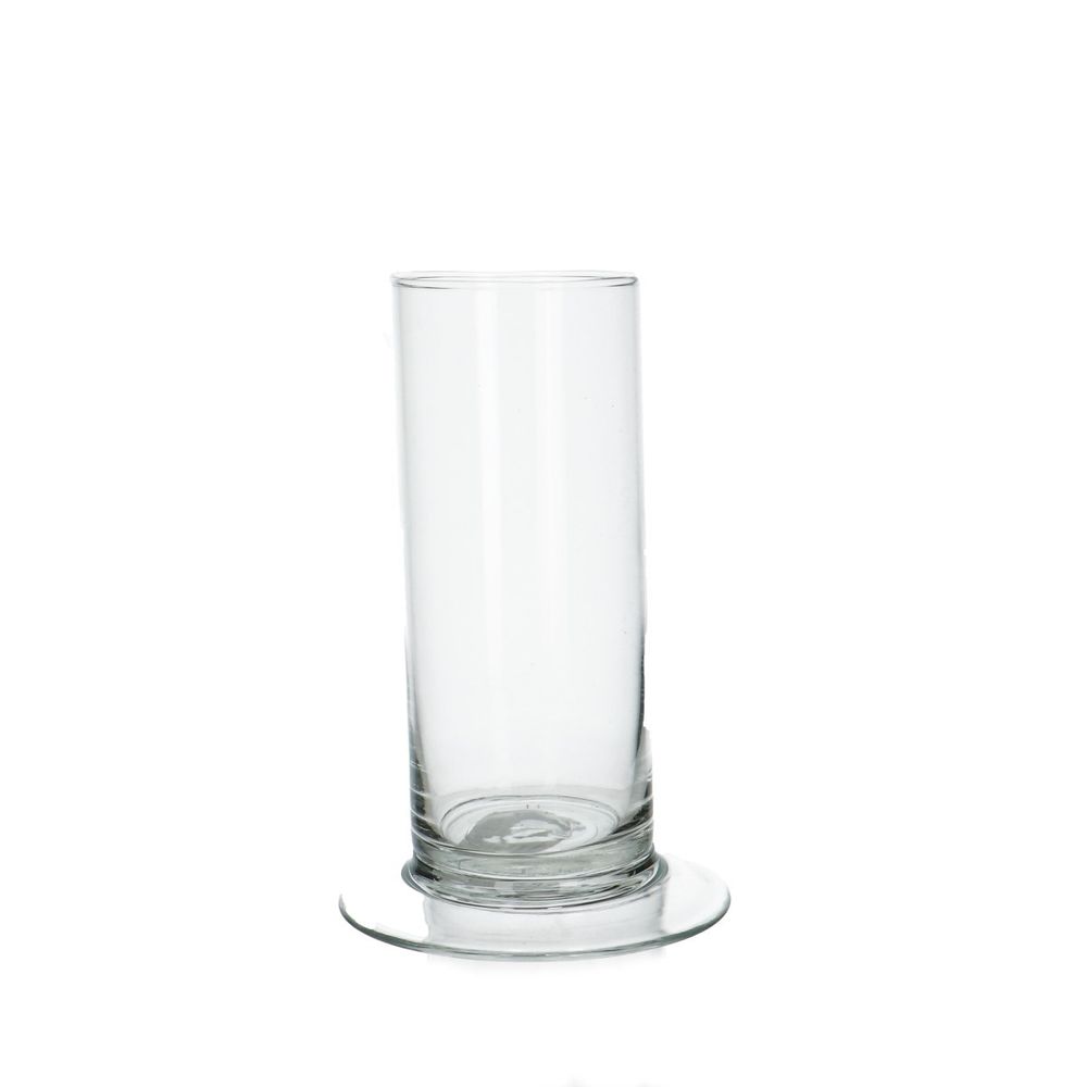 Glas Vase Zylinder auf Fuss D06cm H15cm