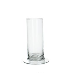 Glas Vase Zylinder auf Fuss D06cm H15cm