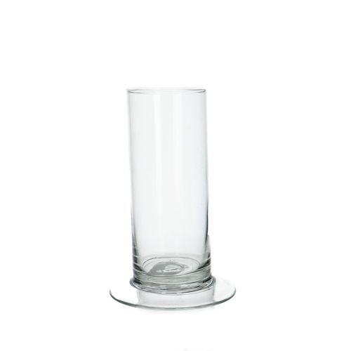 Glas Vase Zylinder auf Fuss D06cm H15cm