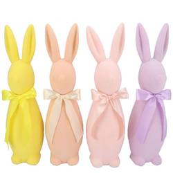 Hase Flock +Schleife Dreamy mix pastel 14x14x42cm