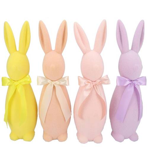 Hase Flock +Schleife Dreamy mix pastel 14x14x42cm