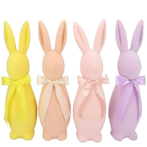 Hase Flock +Schleife Dreamy mix pastel 14x14x42cm