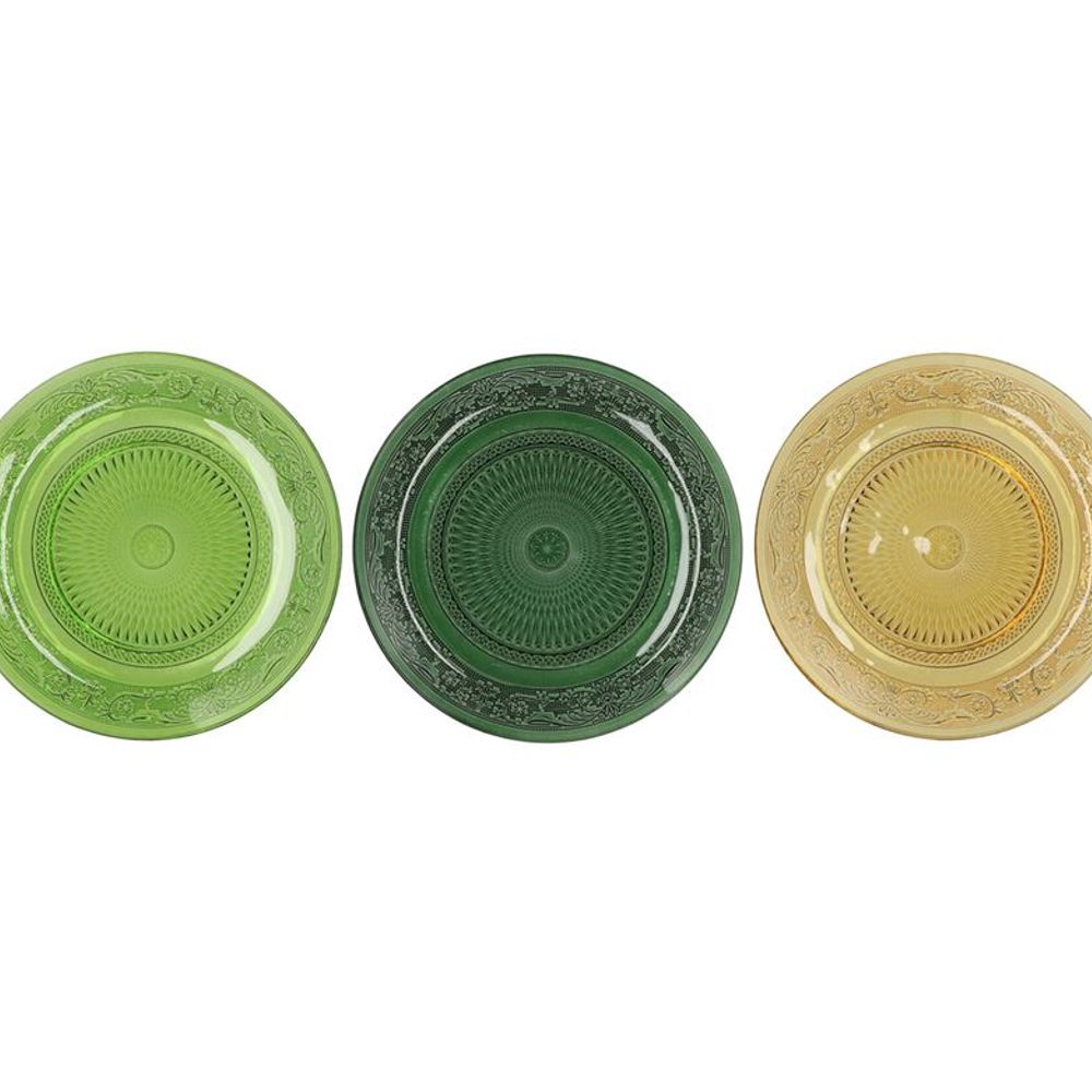 Glas Teller Dayah grün mix D15cm H02cm