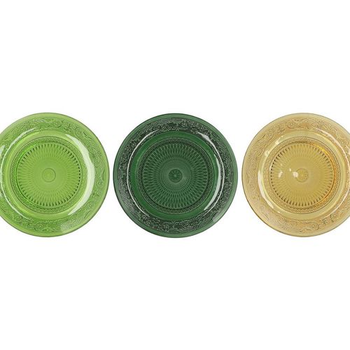 Glas Teller Dayah grün mix D15cm H02cm