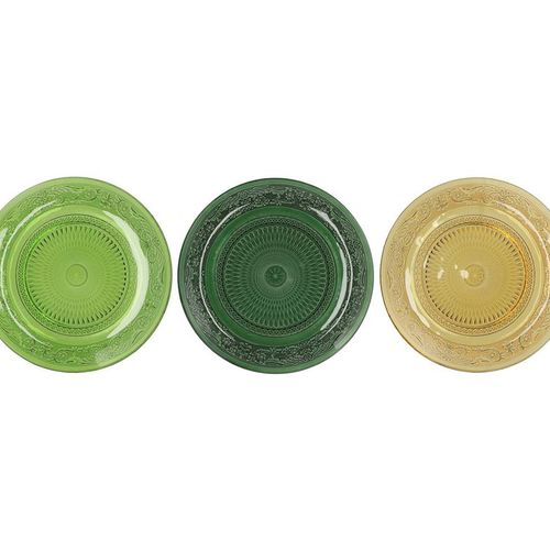 Glas Teller Dayah grün mix D15cm H02cm