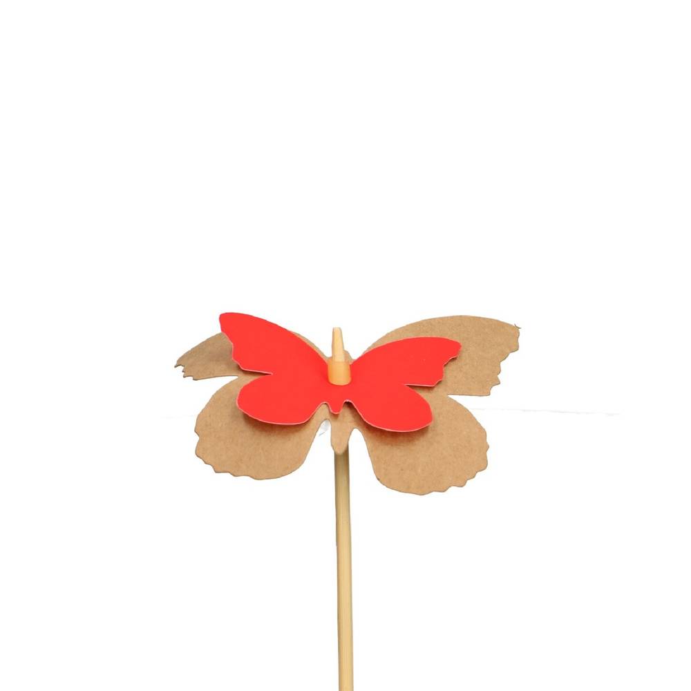Schmetterling Kraft auf Stab orange L12cm D07cm