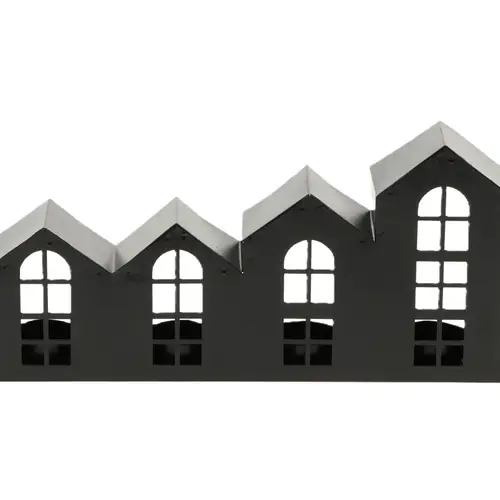 Teelichthaus Zink schwarz 32x06x15cm
