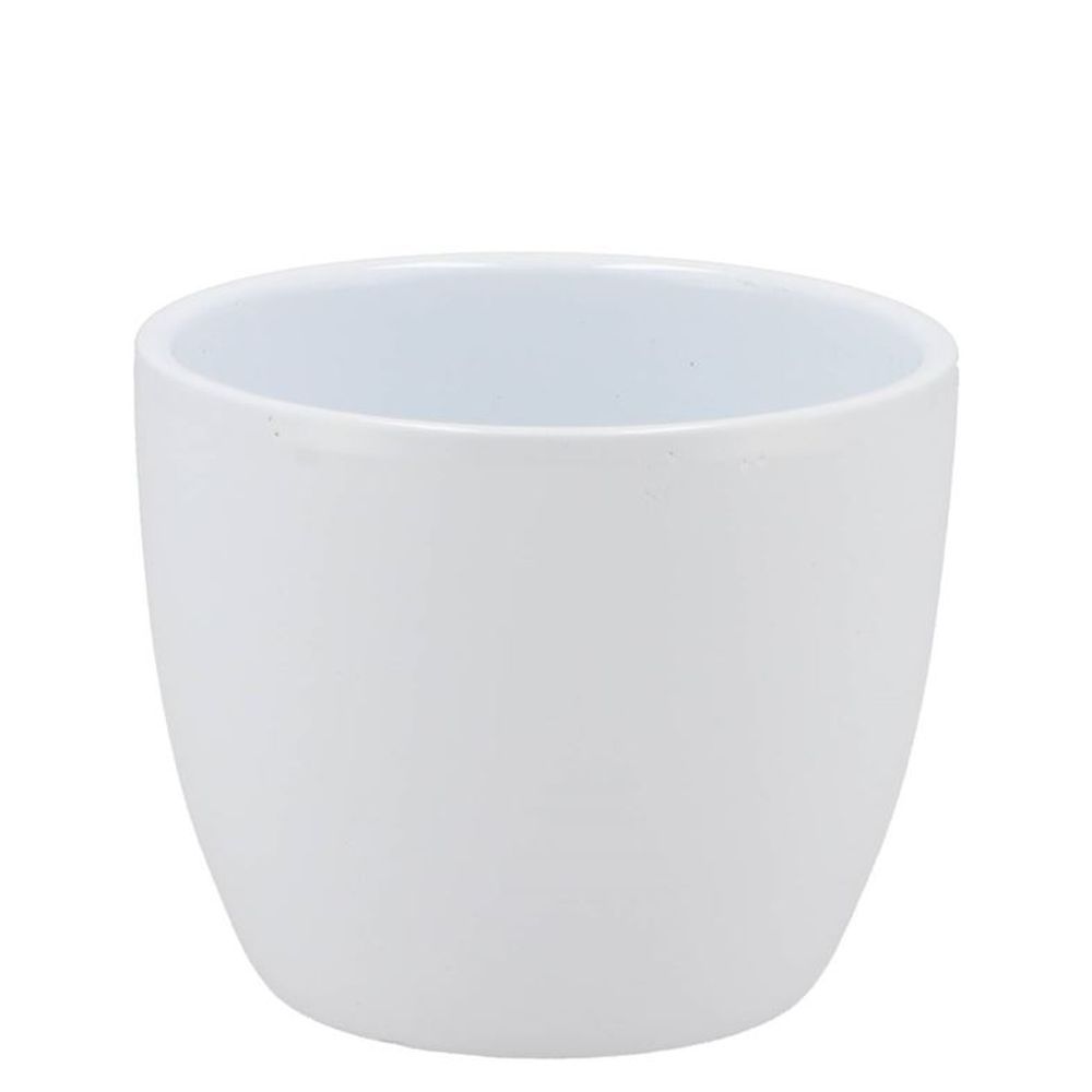 Keramik Orchidee Übertopf weiss glänzend D08cm