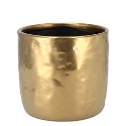 Keramik Übertopf Iron Stone gold D13cm H13cm