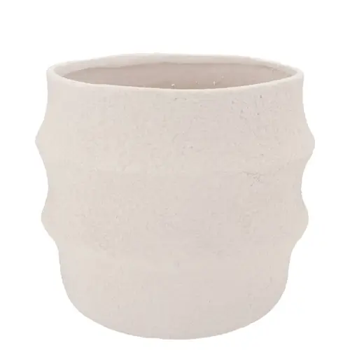 Keramik Übertopf Cascais weiss 25x25x22cm