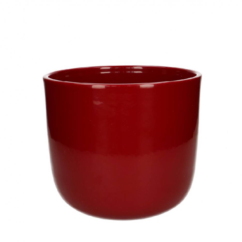 Keramik Übertopf Davina rot D18.5cm H15.5cm 