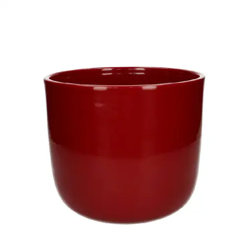 Keramik Übertopf Davina rot D18.5cm H15.5cm 