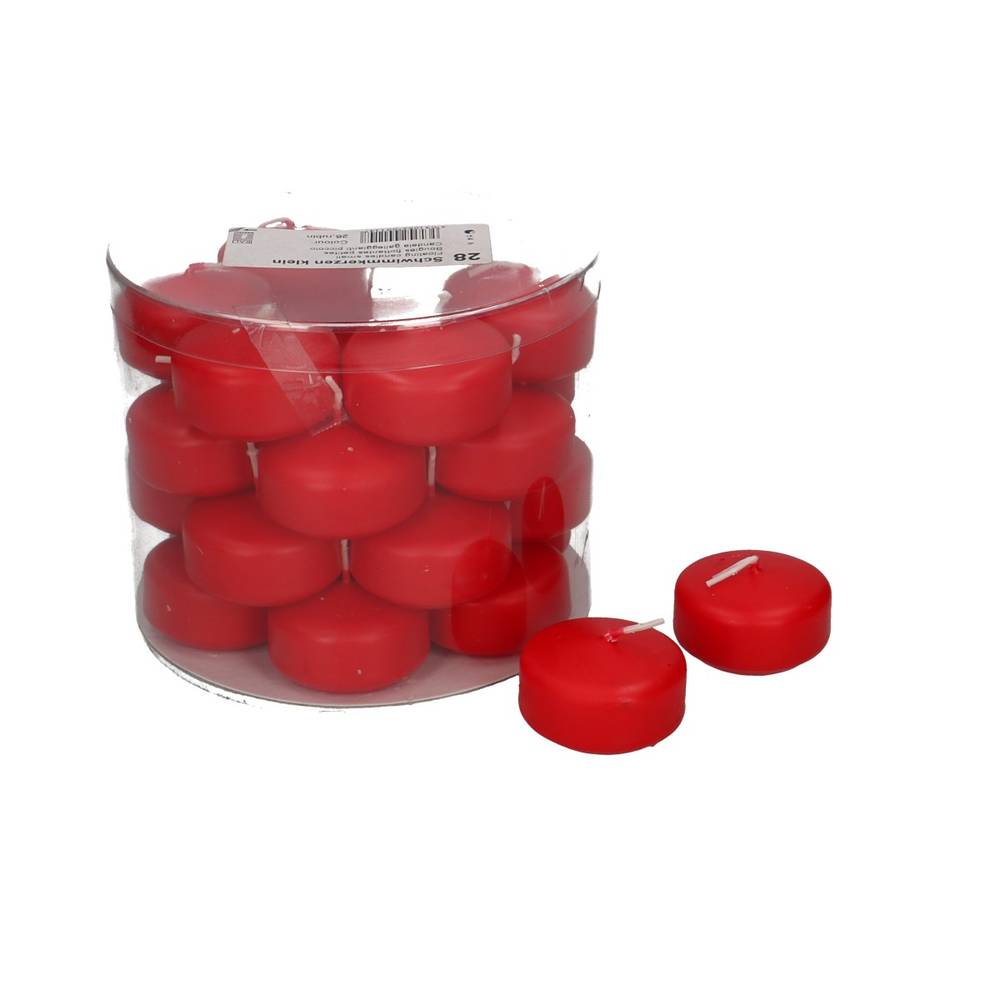 Schwimmkerze rot D05cm H03cm