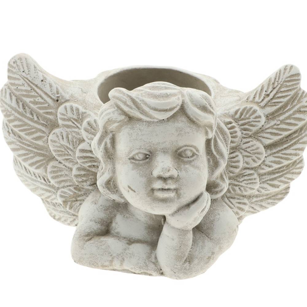Übertopf Engel grau 20x14x11cm