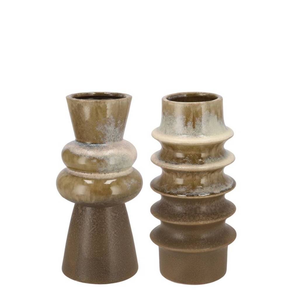 Keramik Vase Dion mix braun 10x10x18cm