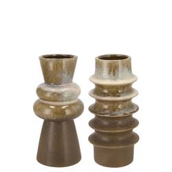 Keramik Vase Dion mix braun 10x10x18cm
