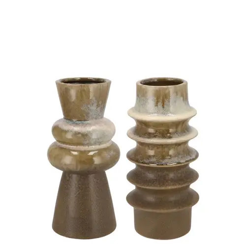 Keramik Vase Dion mix braun 10x10x18cm
