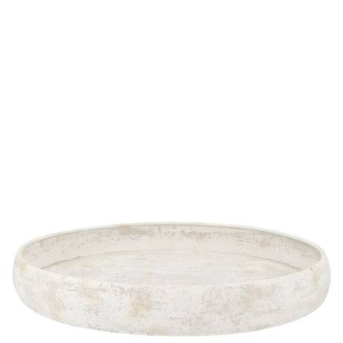 Metall Teller Kaya Edge weiss 27x06cm 