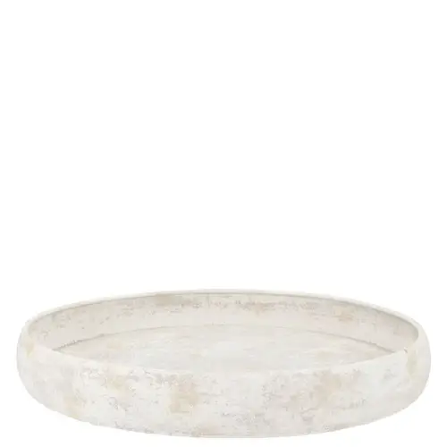 Metall Teller Kaya Edge weiss 27x06cm 