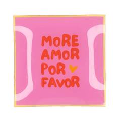 Teller Viereck More Amor rosa 18x18x02cm