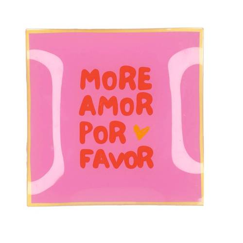 Teller Viereck More Amor rosa 18x18x02cm