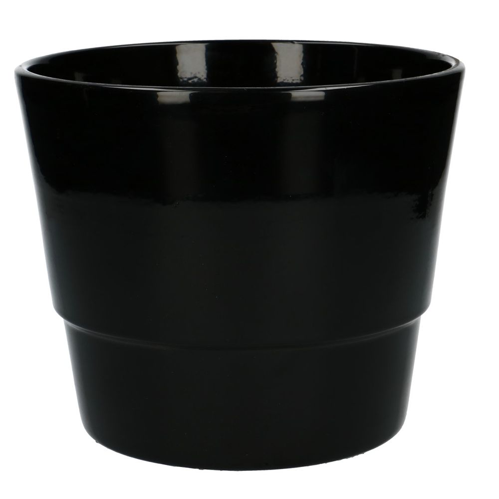 Keramik Übertopf Basic schwarz D18cm H15cm