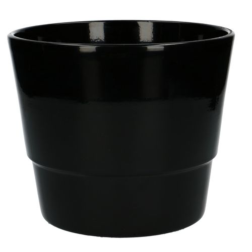 Keramik Übertopf Basic schwarz D18cm H15cm