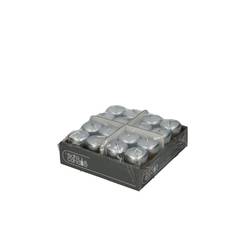 Stumpfkerze Safe silber D04cm H06cm