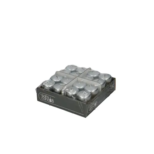 Stumpfkerze Safe silber D04cm H06cm