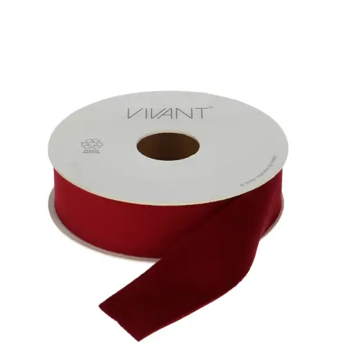 Band Velvet Deluxe dunkel rot 25mm 5m