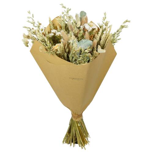 Trockenblumen Strauss Classic weiss L60cm