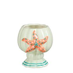 Keramik Vase Starfish hell blau 15x14x16cm
