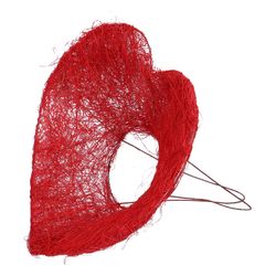 Strausshalter Sisal Herz rot D20 cm